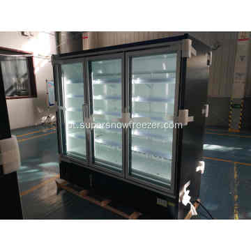 Supermarket na vertical porta de vidro exibir armário de freezer